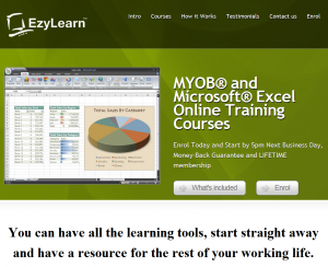 EzyLearn Online Training Course Website for MYOB, Excel and WordPress