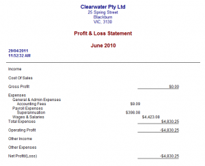 MYOB Profit and Loss Report and balance sheet in reporting training course