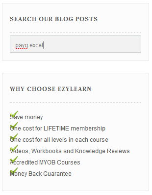 Search the EzyLearn blog for PAYG and Microsoft Excel