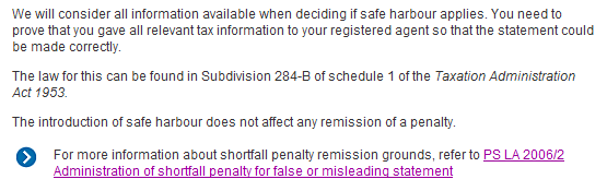 Safe Harbours ATO PS LA 2006_2 CPD for bookkeepers