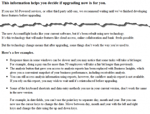 Reasons to decide if upgrading MYOB Accountright version 2012