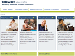 Telework Australia Website - work from home and MYOB courses