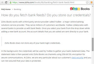 Zoho Books and Bank Feeds