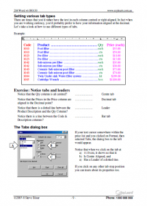 Microsoft Word Training Course Workbook 204