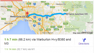 Yarra Junction to Melbourne city for online MYOB, Excel, Xero training courses