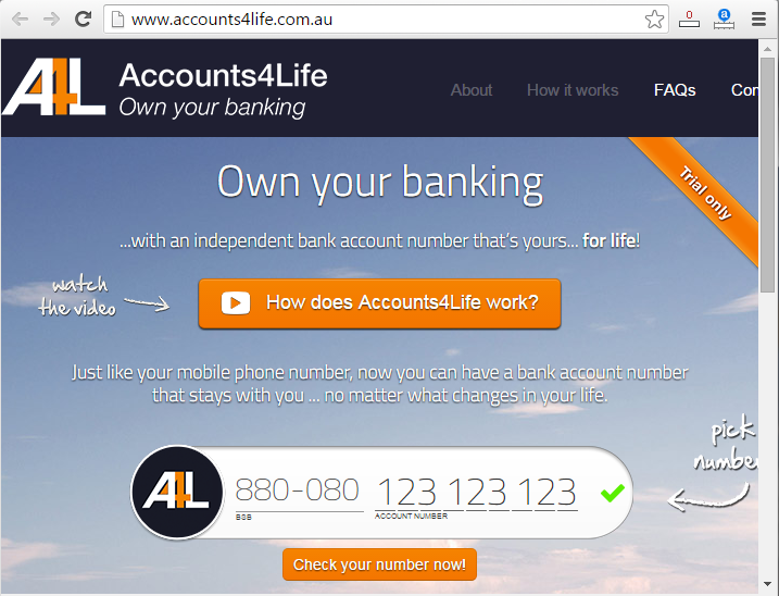 Accounts4life gives you a virtual bank account number that stays with your for life