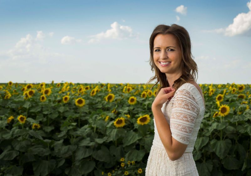 smiling woman who works from home