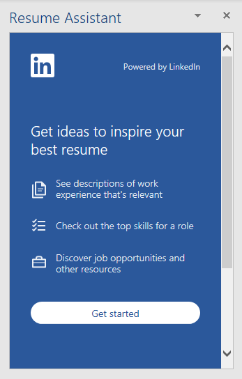 Resume tips from LinkedIn from within Microsoft Word for accounting jobseekers, resumes and Xero, MYOB & QuickBooks courses