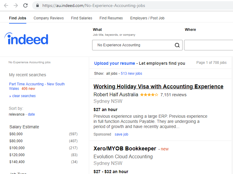 bookkeeping jobs no experience