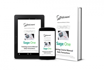 Sage One Accounting Training Course Manual and Workbook - Daily Transactions, data entry, AR & AP