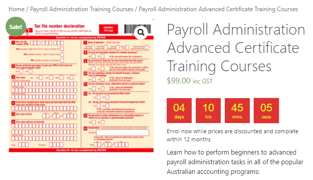 Payroll Administration Courses in Xero, MYOB & QuickBooks for $99 - EzyLearn - Start Now, Learn Fast