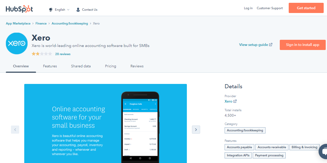 16 featured Apps in HubSpot Ecosystem and Xero Accounting has lowest rating - Xero Certificate Training Courses for Small Business Owners and Accountants - EzyLearn