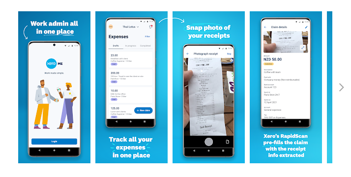 Xero Me App Screens - Employees can request leave, submit expense claims and view payslips - Best Xero Online Training Courses - EzyLearn