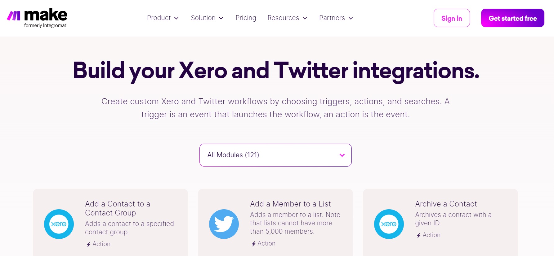 Make enables integration between Xero and Twitter - Xero Training Courses from EzyLearn & Career Academy