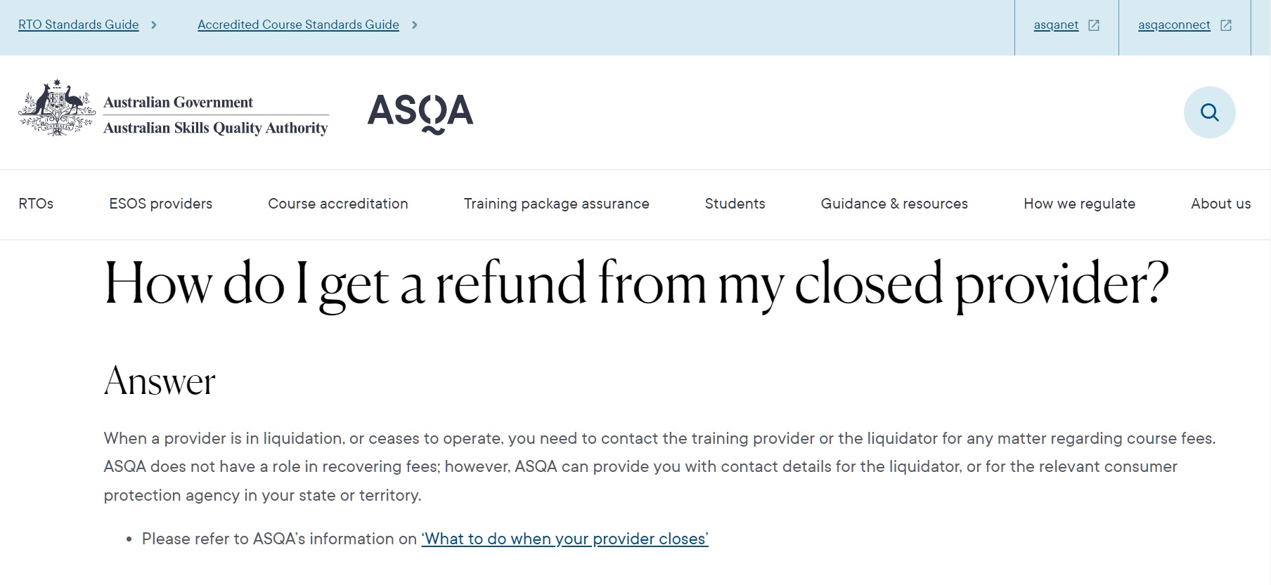 ASQA-How-to-get-a-refund-from-a-Registered-Training-Organisation-like-Mentor-Education-or-Open-Colleges-if-they-go-out-of-business-EzyLearn-MYOB-Xero-Courses