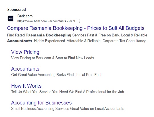 Bookkeepers use Bark Project Bidding Site to Find Clients and Pay a Lead Fee for new prospects - Google Ads Training Course can help