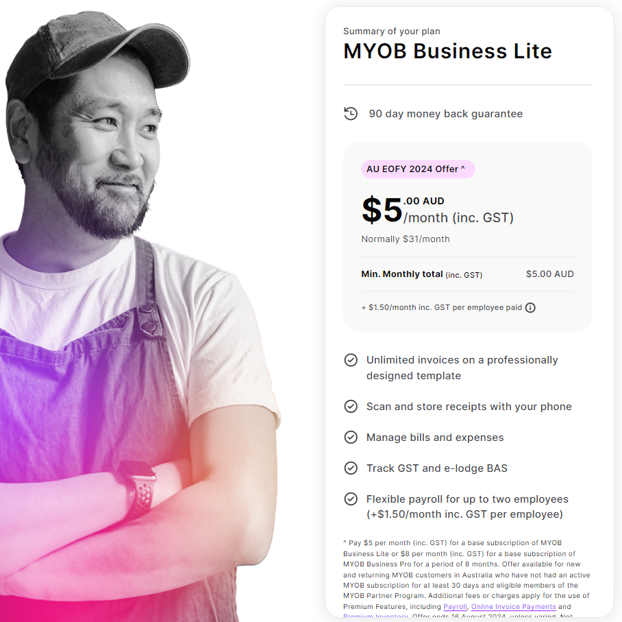 MYOB Business is better value than Xero for small businesses with 2-3 employees