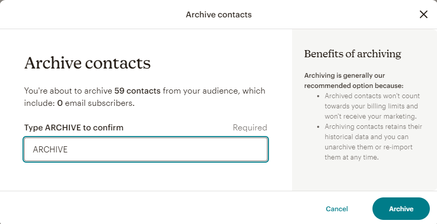 Archiving subscribers in Mailchimp Email Marketing Course - Marketing Academy